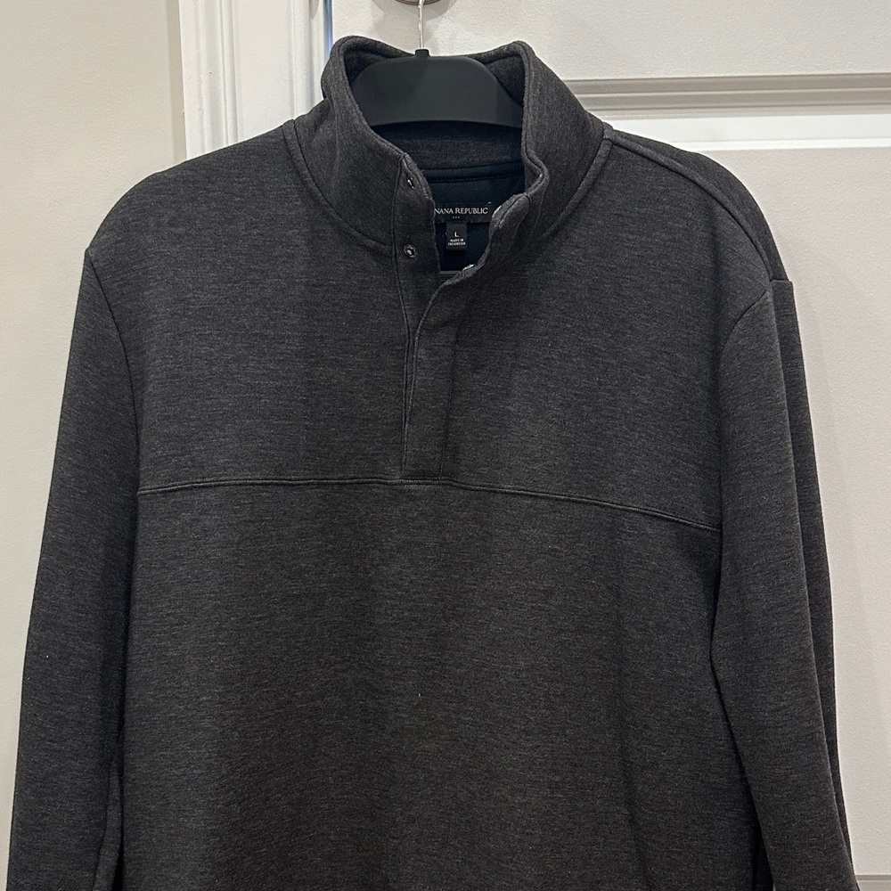 Banana Republic Charcoal Button Up Sweater